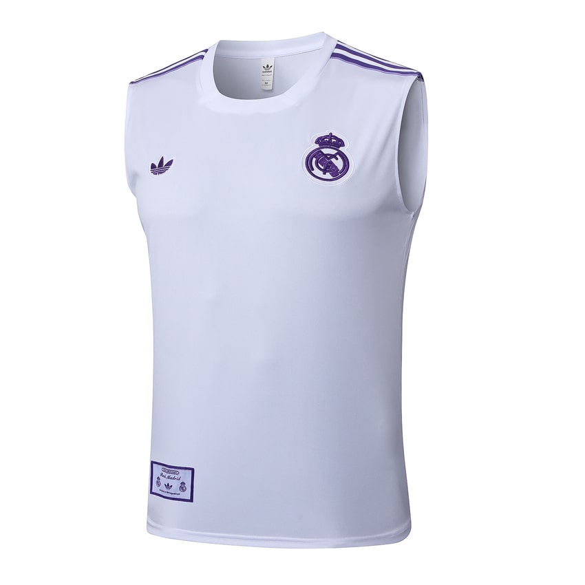 Debardeur Short Real Madrid Homme 2025 2026 Blanc Violet | Foot Fan