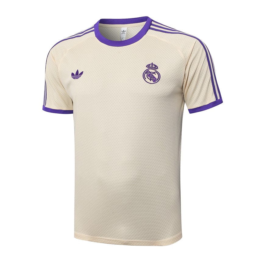 Ensemble Maillot Short Real Madrid Homme 2025 2026 Beige Violet | Foot Fan