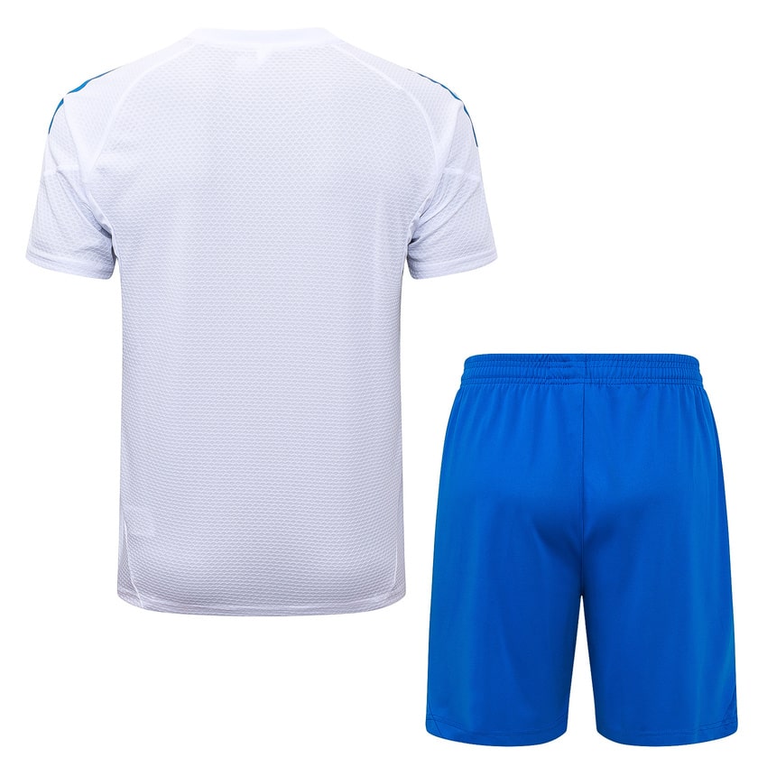 Ensemble Maillot Short Real Madrid Homme 2025 2026 Blanc Bleu | Foot Fan