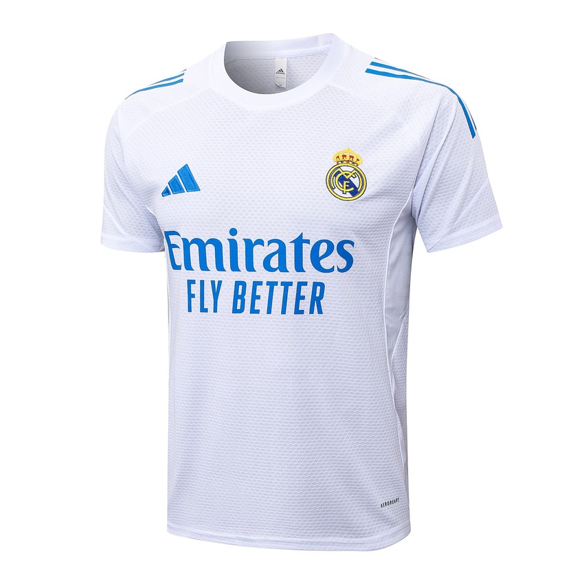 Ensemble Maillot Short Real Madrid Homme 2025 2026 Blanc Bleu | Foot Fan