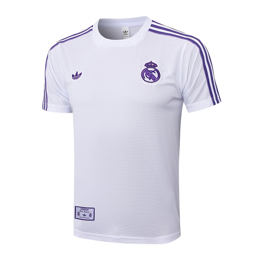 Ensemble Maillot Short Real Madrid Homme/Enfant 2025 2026 Blanc Violet | Foot Fan