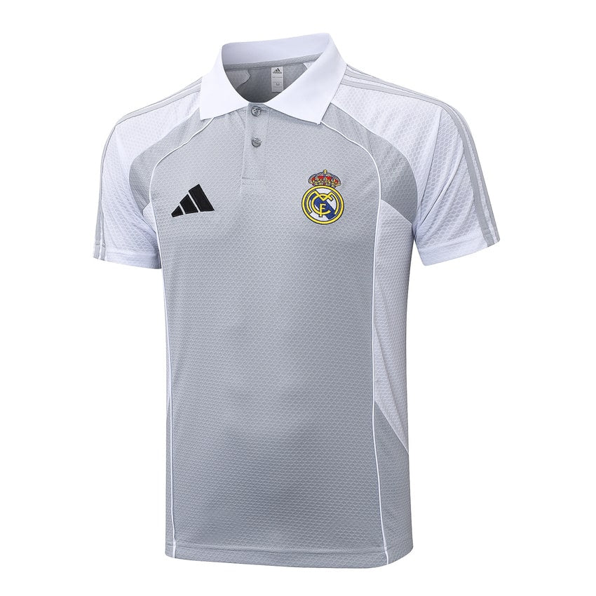 Polo Real Madrid Homme 2025 2026 Gris Blanc | Foot Fan