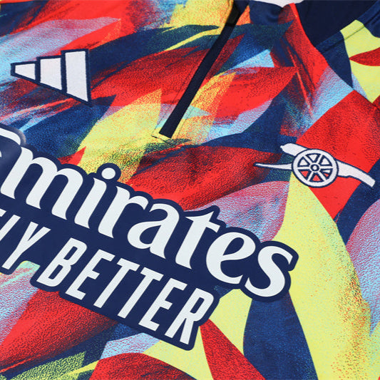 Survetement Arsenal Training Homme/Enfant 2025 2026 Rouge Motif | Foot Fan