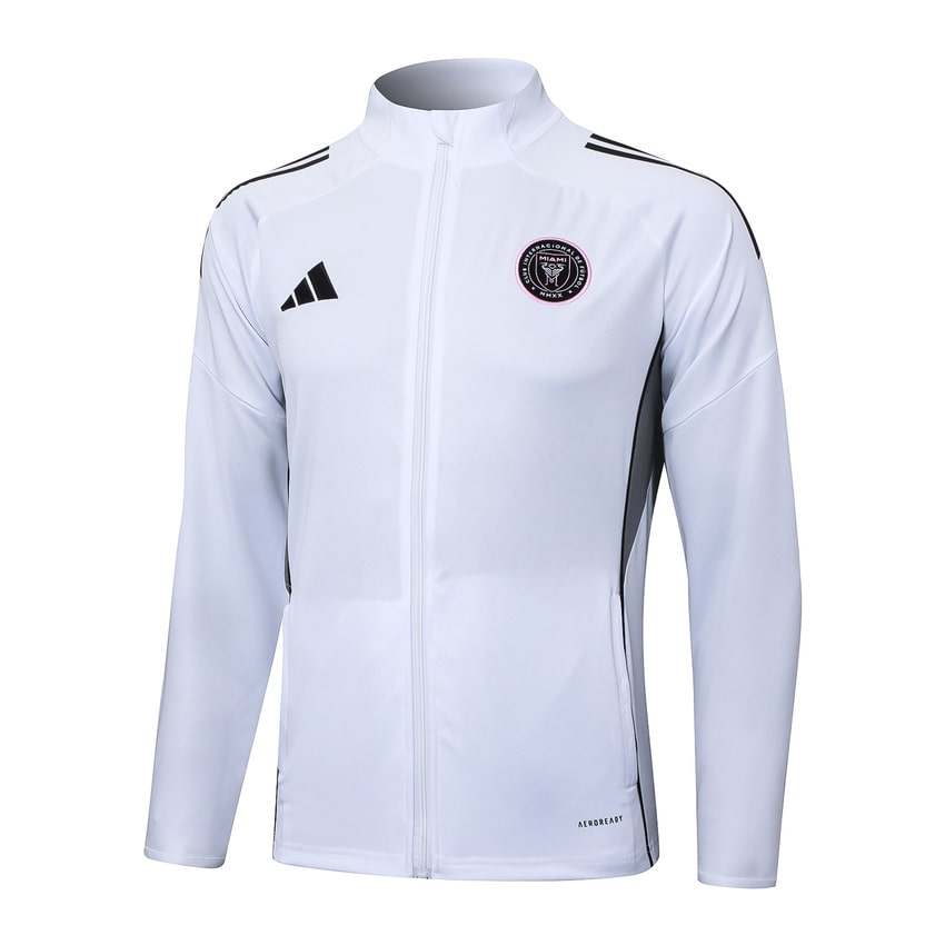 Survetement Inter Miami Veste Homme/Enfant 2025 2026 Blanc Noir | Foot Fan