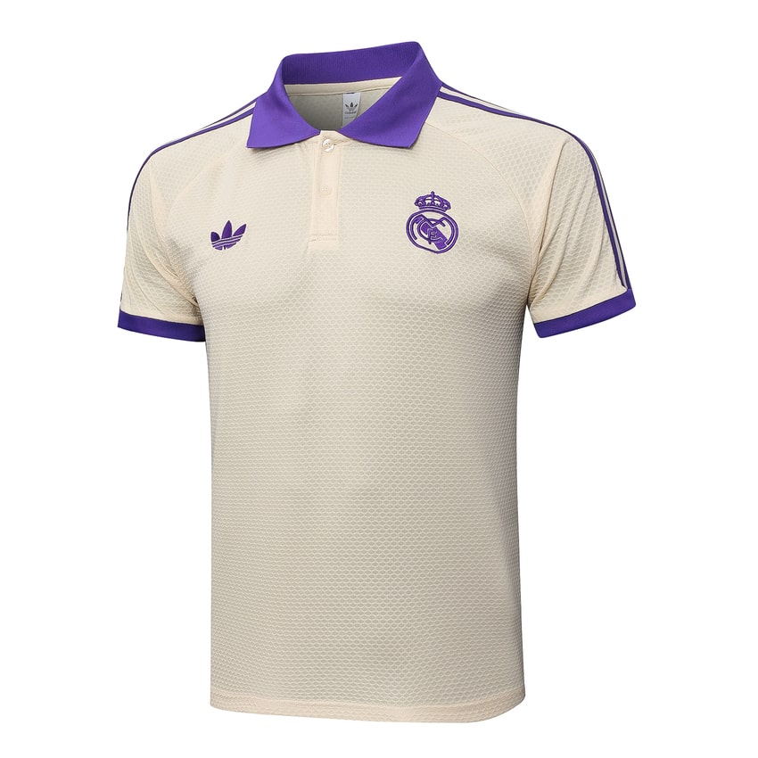 Polo Real Madrid Homme 2025 2026 Beige Violet | Foot Fan