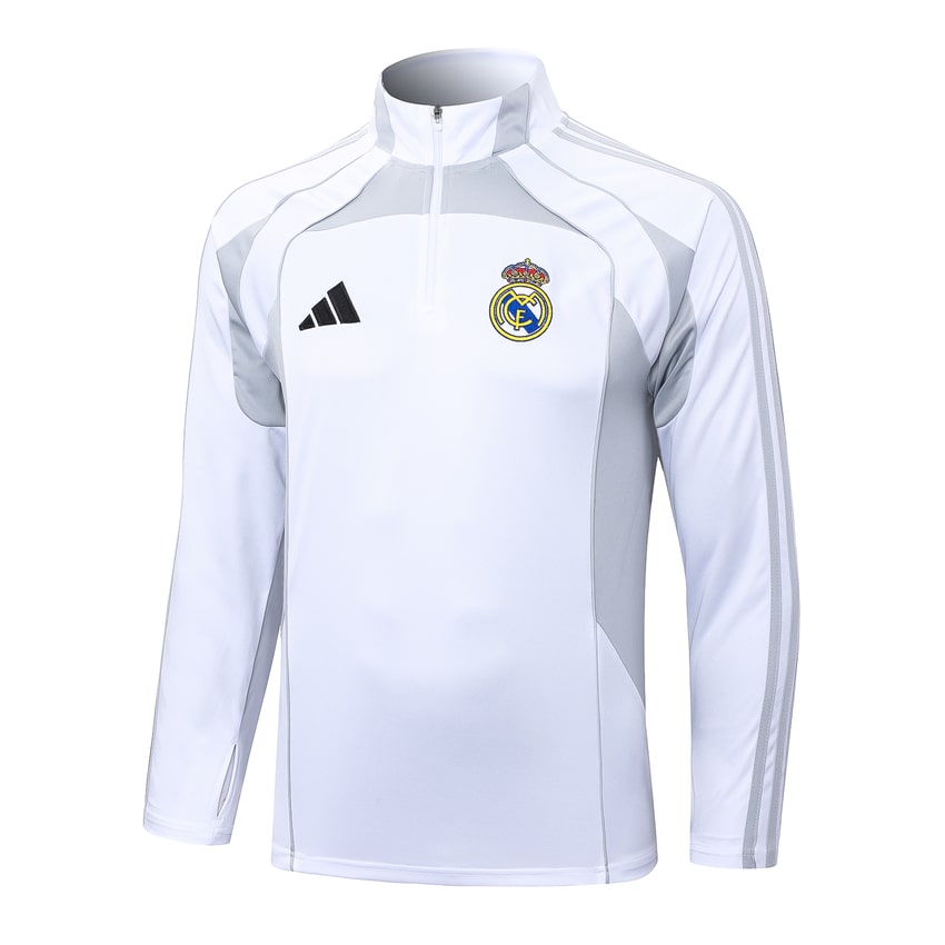 Survetement Real Madrid Training Homme/Enfant 2025 2026 Blanc Gris | Foot Fan