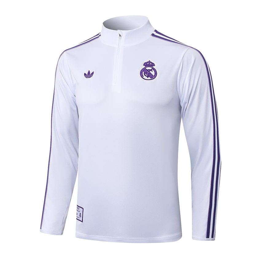 Survetement Real Madrid Training Homme/Enfant 2025 2026 Blanc Violet | Foot Fan