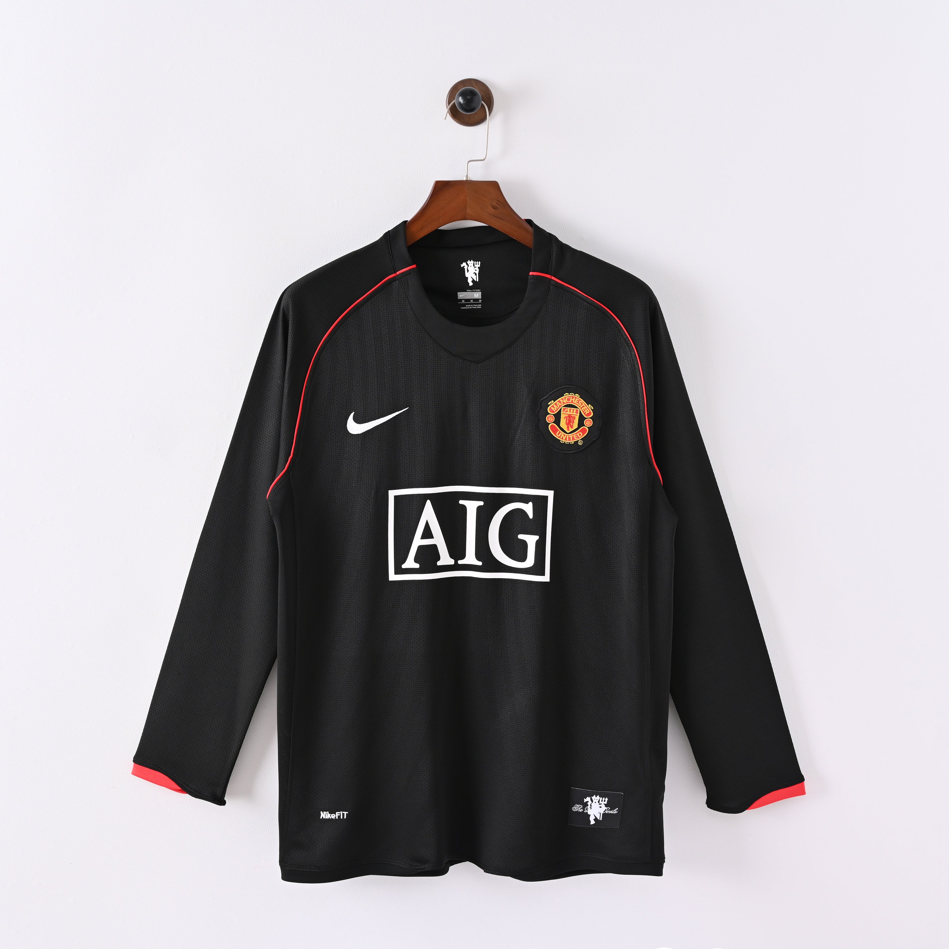 Maillot Manchester United Retro Vintage Manches Longues 2007-2008 Exterieur Homme | Foot Fan