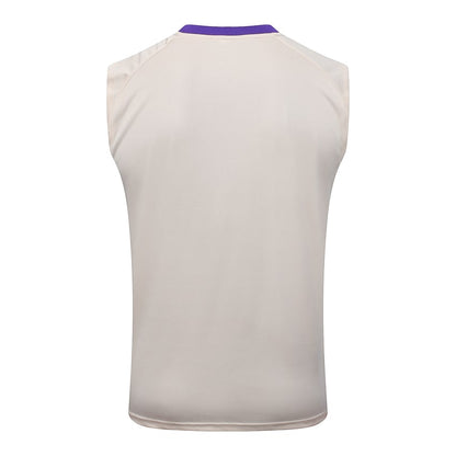 Debardeur Short Real Madrid Homme 2025 2026 Beige Violet | Foot Fan