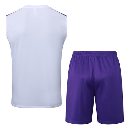 Debardeur Short Real Madrid Homme 2025 2026 Blanc Violet | Foot Fan