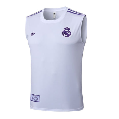 Debardeur Short Real Madrid Homme 2025 2026 Blanc Violet | Foot Fan