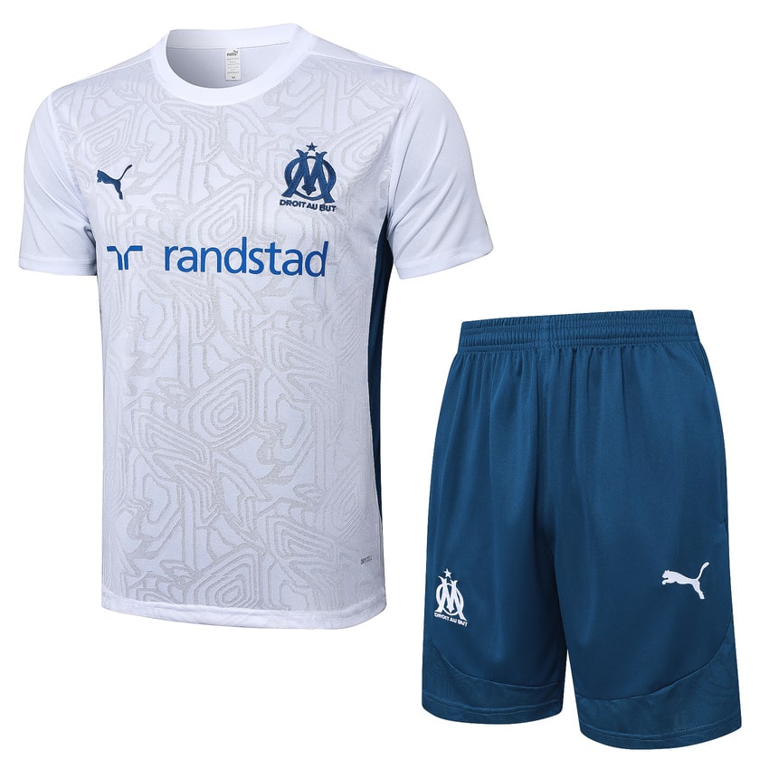 Ensemble-Maillot-Short-OM-2024-2025-Blanc