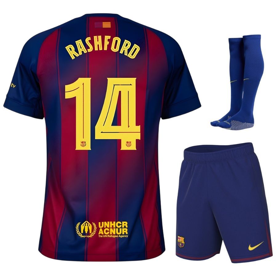 Maillot Kit Enfant Barca Rashford 14 Domicile 2025 2026 | Foot Fan