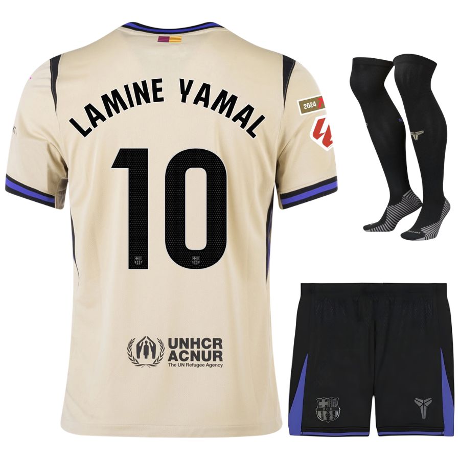 Maillot Lamine Yamal 10 Kit Enfant Barca Exterieur 2025 2026 | Foot Fan