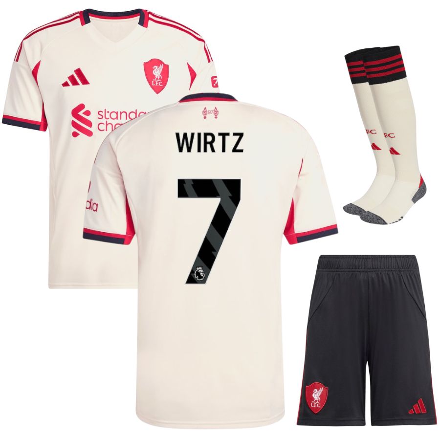 Maillot Kit Enfant Liverpool Exterieur 2025 2026 Blanc | Foot Fan