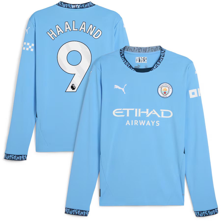 Maillot Manchester City Manches Longues Haaland Homme 2024 2025 | Foot Fan