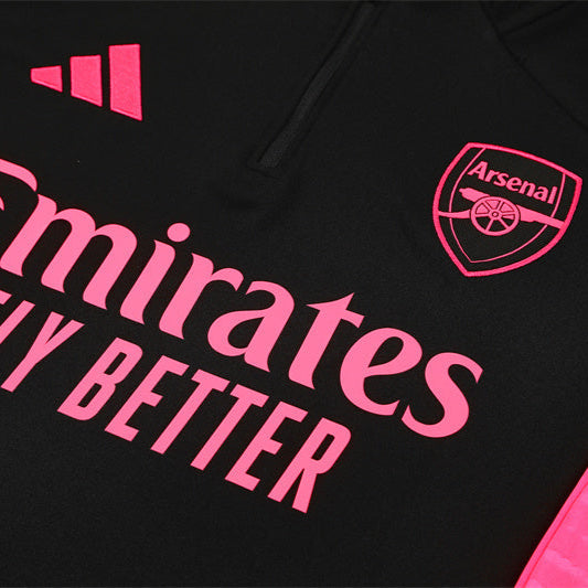 Survetement Arsenal Training Homme/Enfant 2025 2026 Noir Rose | Foot Fan