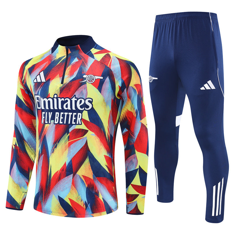 Survetement-Arsenal-Training-2025-2026-Rouge-Motif