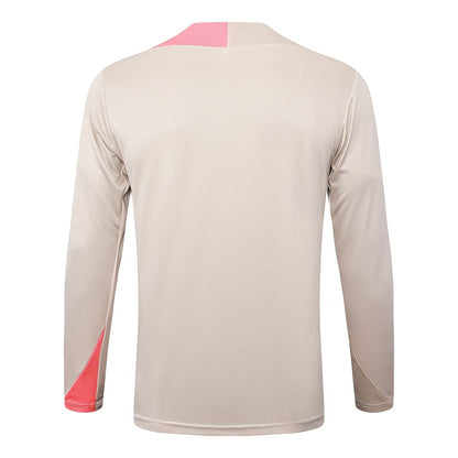 Survetement Barcelone Training Homme/Enfant 2025 2026 Beige Rose | Foot Fan