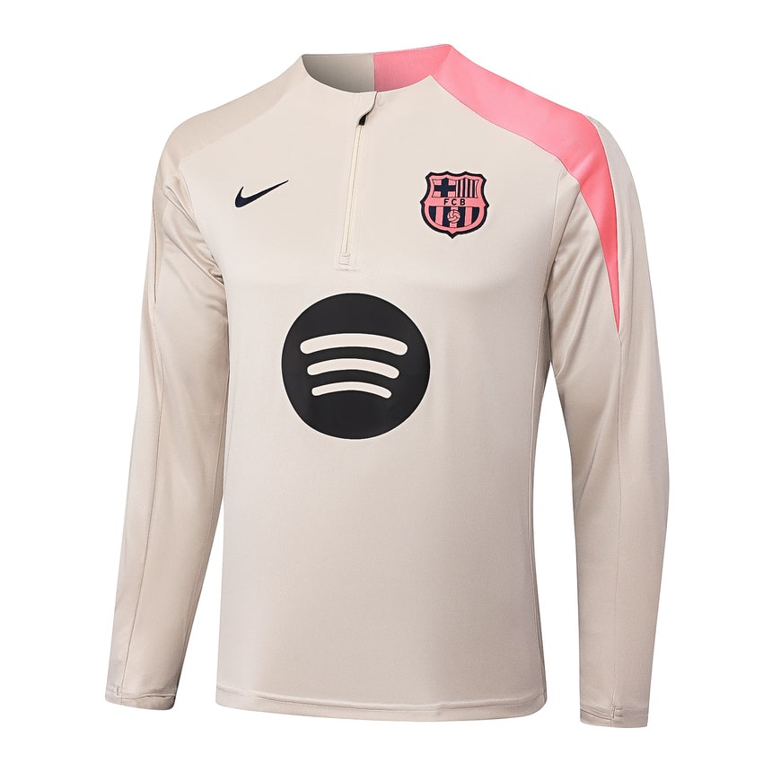 Survetement Barcelone Training Homme/Enfant 2025 2026 Beige Rose | Foot Fan