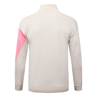 Survetement Barcelone Veste Homme/Enfant  2025 2026 Beige Rose | Foot Fan