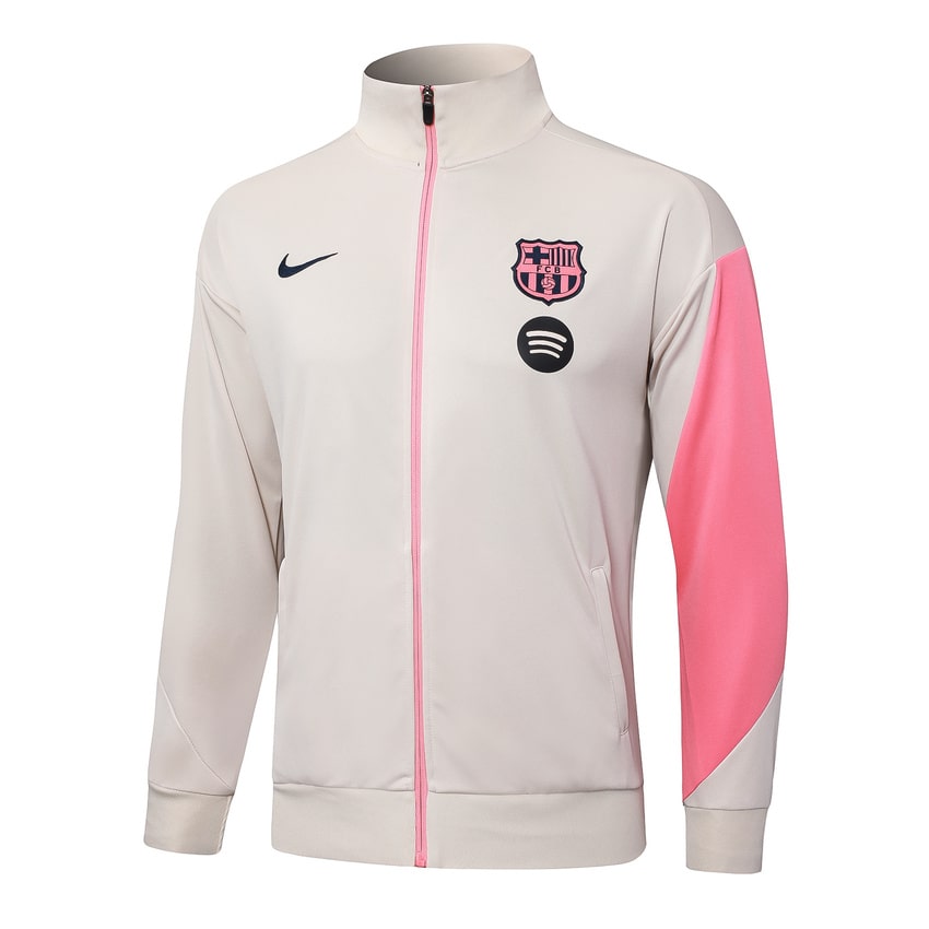 Survetement Barcelone Veste Homme/Enfant  2025 2026 Beige Rose | Foot Fan