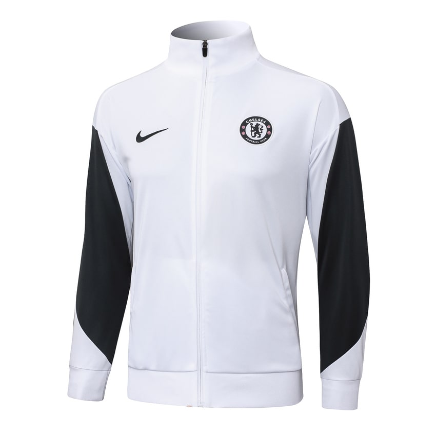 Survetement Chelsea Veste Homme/Enfant  2025 2026 Blanc Noir | Foot Fan