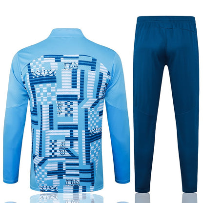 Survetement Marseille OM Training Homme/Enfant 2025 2026 Bleu Ciel | Foot Fan