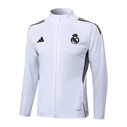 Survetement Real Madrid Veste Homme/Enfant  2025 2026 Blanc Clair | Foot Fan