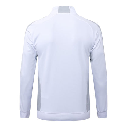 Survetement Real Madrid Veste Homme/Enfant  2025 2026 Blanc Gris | Foot Fan