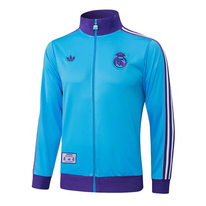 Survetement Real Madrid Veste Homme/Enfant  2025 2026 Bleu Ciel | Foot Fan