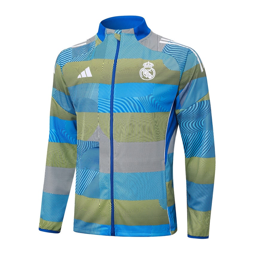 Survetement Real Madrid Veste Homme/Enfant  2025 2026 Bleu Vert | Foot Fan