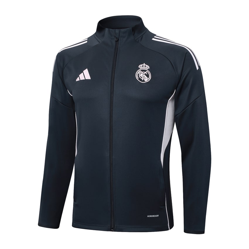 Survetement Real Madrid Veste Homme/Enfant  2025 2026 Noir Clair | Foot Fan