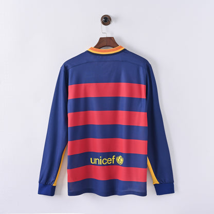 Maillot Barcelone Manches Longues 2015-2016 Domicile Vintage Homme | Foot Fan