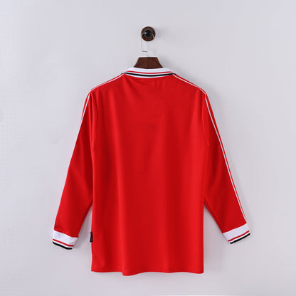 Maillot Manchester United Retro Vintage Manches Longues 1998-1999 Domicile Homme | Foot Fan