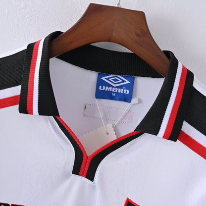 Maillot Manchester United Retro Vintage Manches Longues 1998-1999 Exterieur Homme | Foot Fan